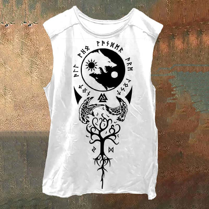 WorldNorse Runic Wolves Yggdrasil Vest