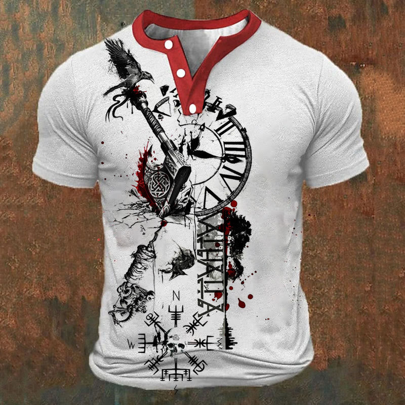 WorldNorse Raven Vegvisir Timepiece T-Shirt - US/UK/AU52，EU62 (6XL) - image 0