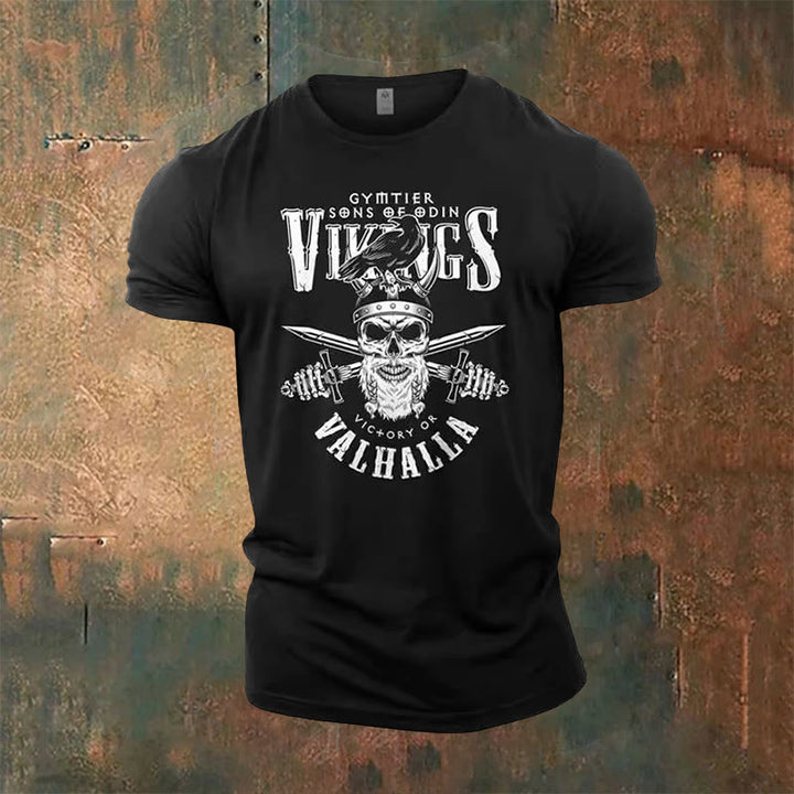 WorldNorse Vikings Victory or Valhalla Graphic T-Shirt