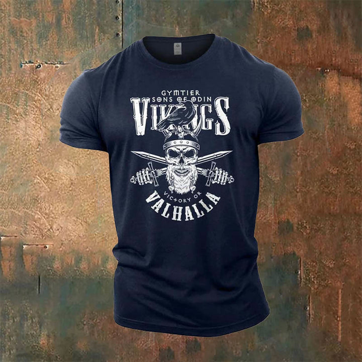 WorldNorse Vikings Victory or Valhalla Graphic T-Shirt