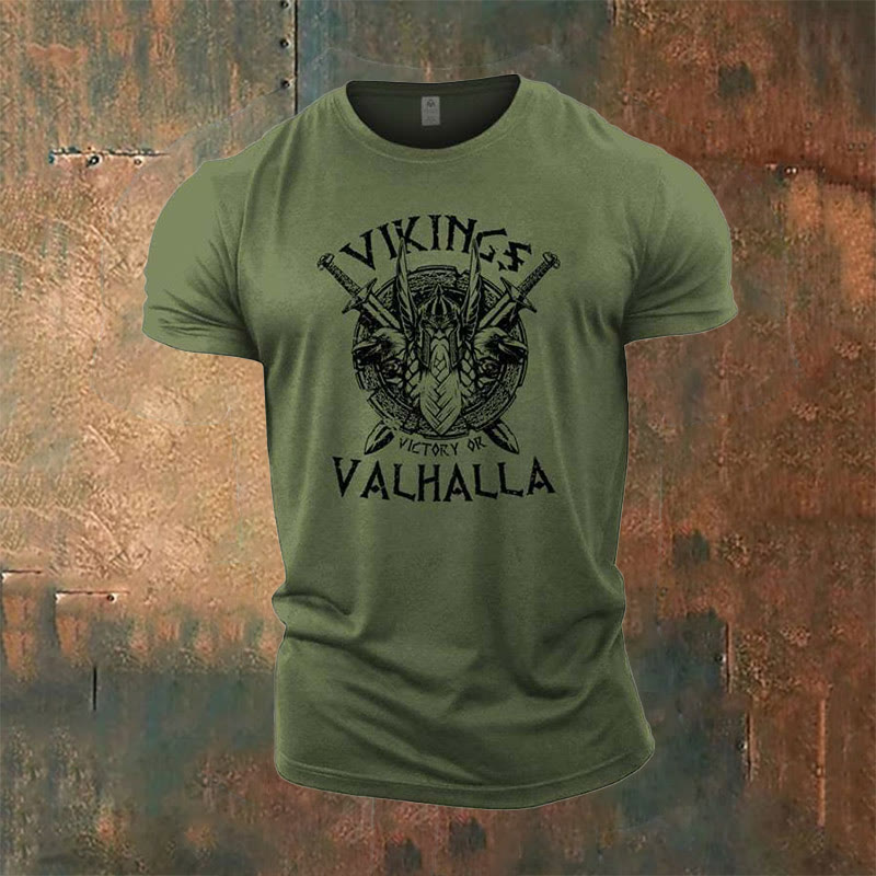 WorldNorse Victory or Valhalla Shield T-Shirt