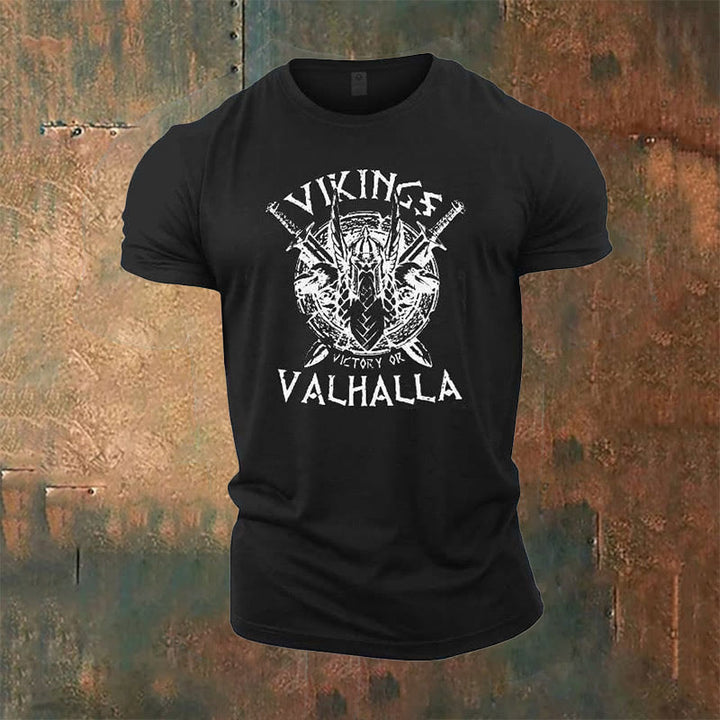 WorldNorse Victory or Valhalla Shield T-Shirt