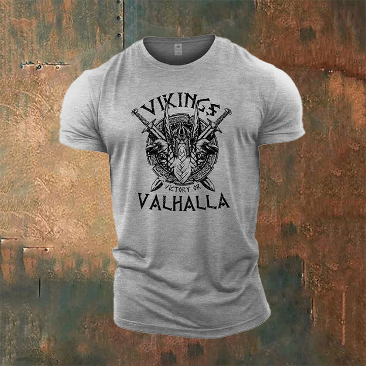 WorldNorse Victory or Valhalla Shield T-Shirt