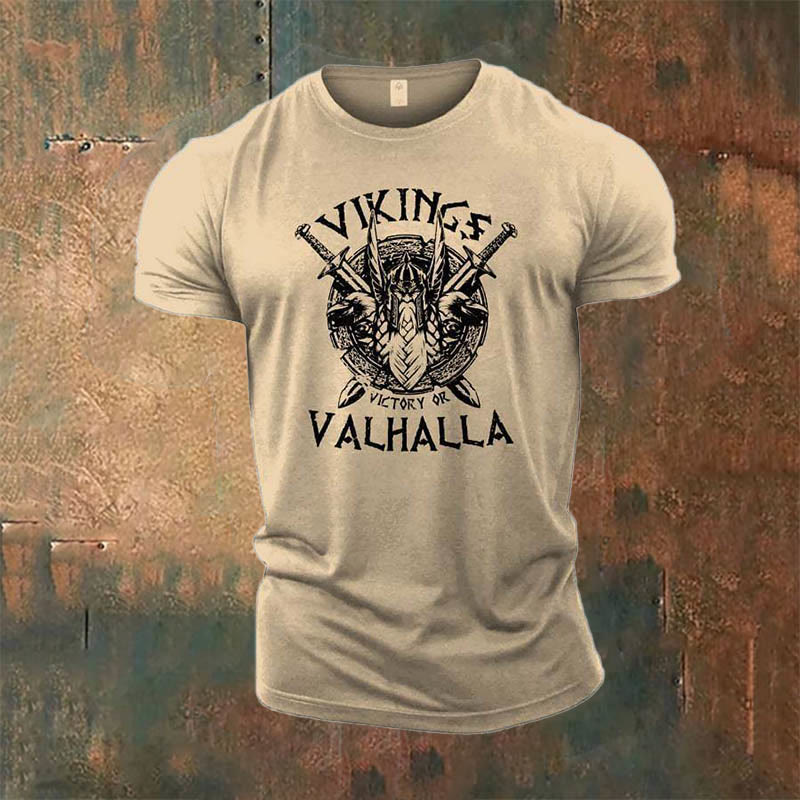 WorldNorse Victory or Valhalla Shield T-Shirt