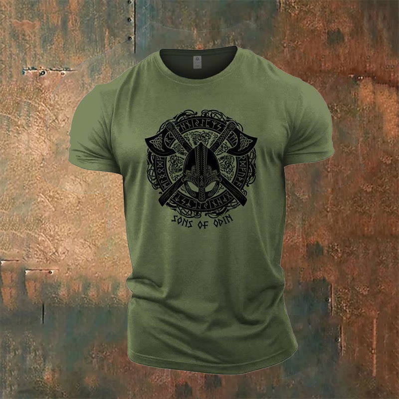 WorldNorse Viking Axe Sons of Odin T-Shirt