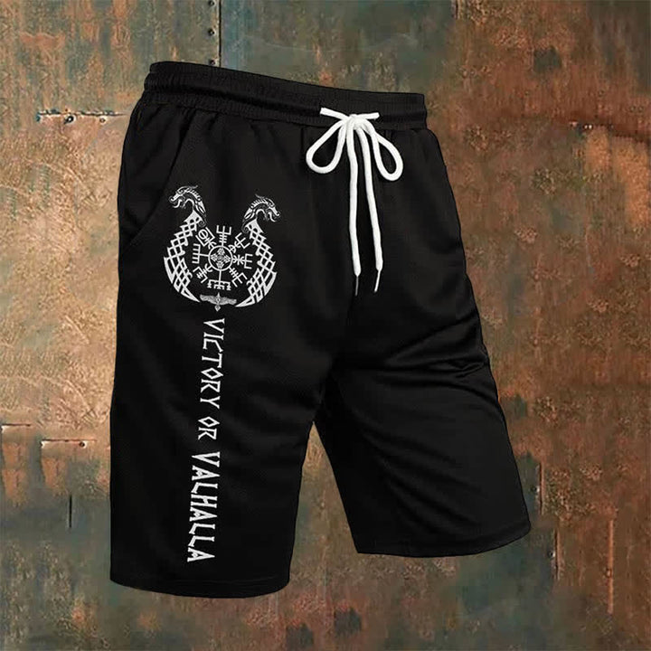 WorldNorse Viking Norse Dragon Vegvisir Mjolnir Casual Shorts - US/UK/AU54，EU64 (7XL) - image 0