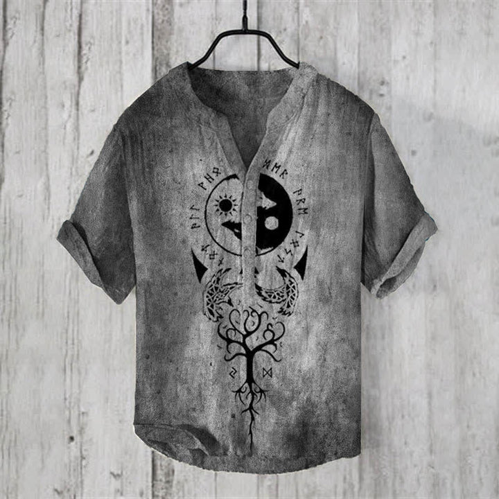 WorldNorse Viking Yggdrasil Vegvisir Valknut Casual Shirt