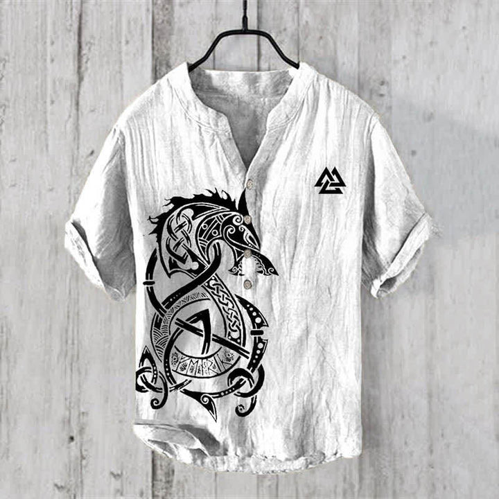 WorldNorse Viking Norse Dragon Celtic Knot Valknut Casual Shirt