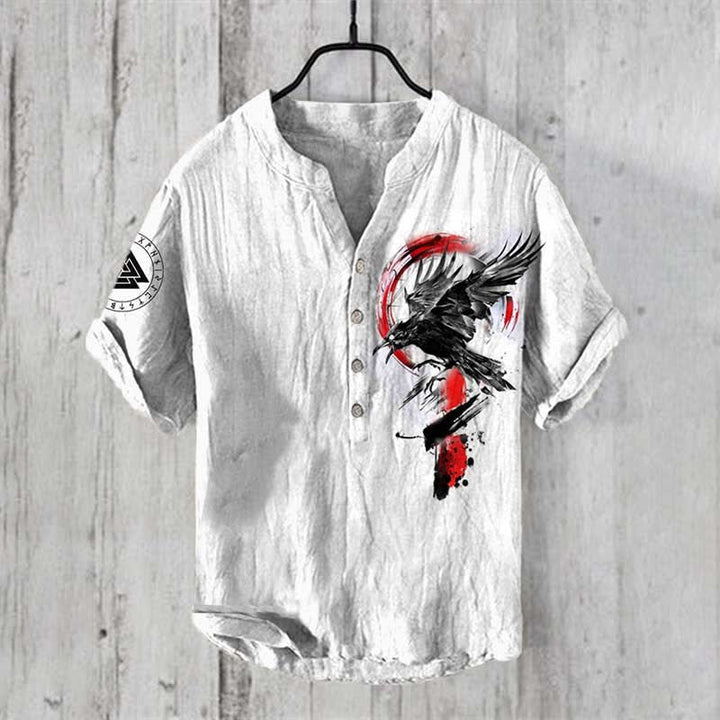 WorldNorse Viking Raven Valknut Rune Casual Shirt - US/UK/AU50，EU60 (5XL) - image 1