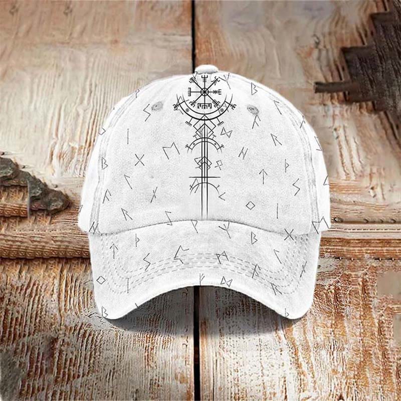 WorldNorse Vegvisir Runes Graphic Washed Cap