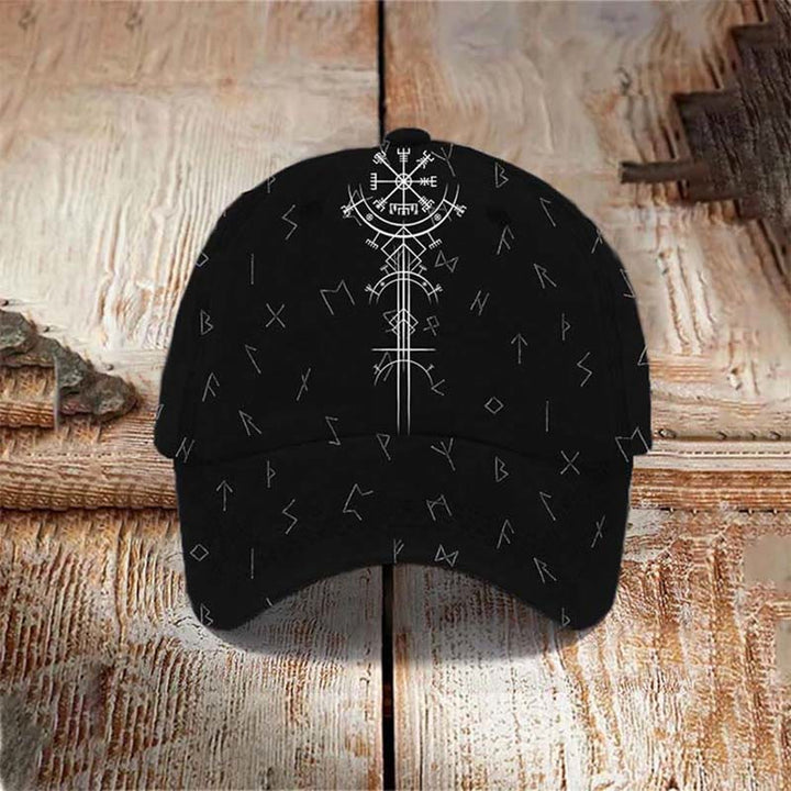 WorldNorse Vegvisir Runes Graphic Washed Cap