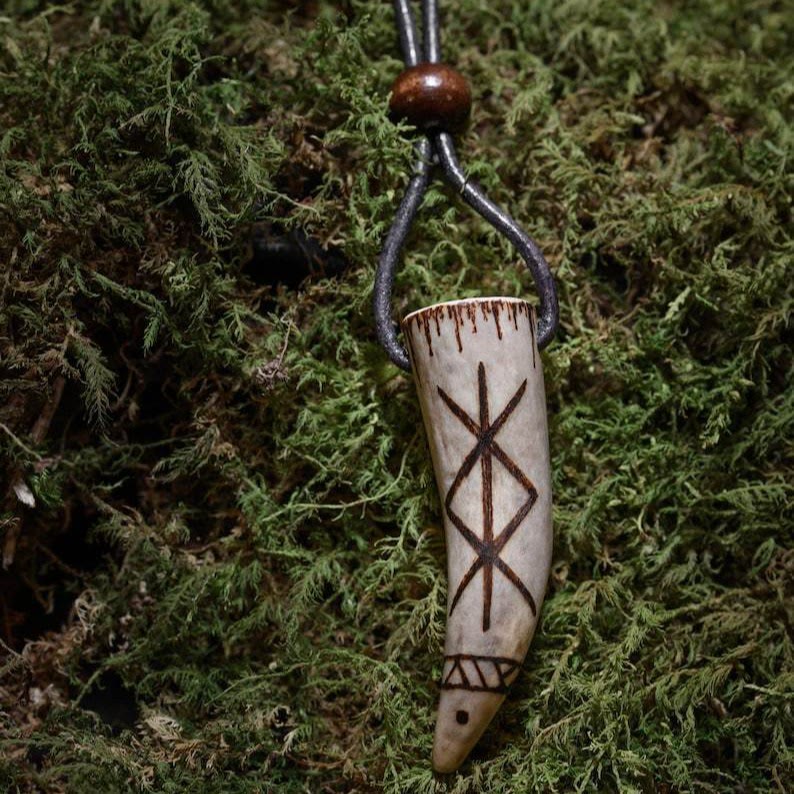 FREE Today: Viking Protection BindRune Antler Pendant
