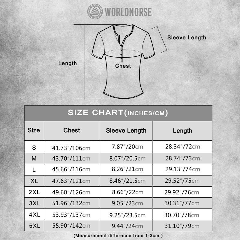 WorldNorse Tribal Design Henley Shirt - image 1