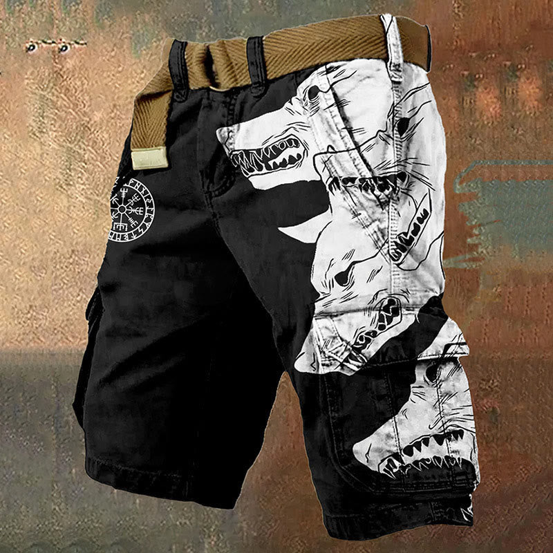 WorldNorse Fenrir Wolves Roar Cargo Shorts - US/UK/AU50，EU60 (5XL) - image 0