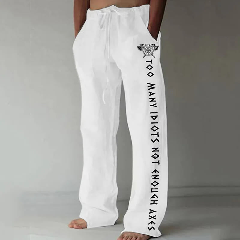 WorldNorse Viking Axe Casual Pants - White - US/UK/AU52，EU62 (6XL) - image 1