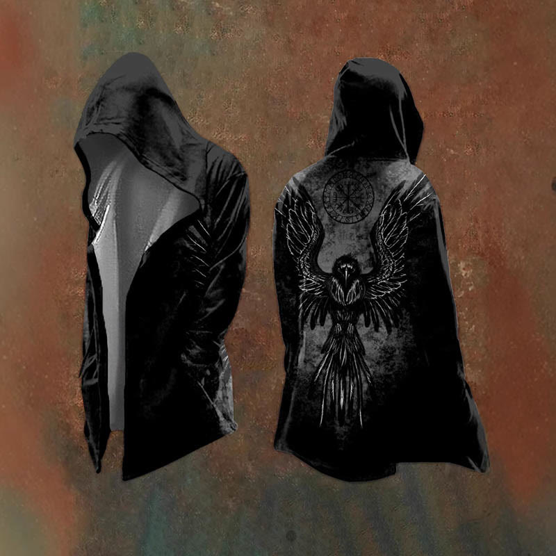 WorldNorse Huginn and Muninn Vegvisir Hooded Jacket - US/UK/AU48，EU58 (4XL) - image 0