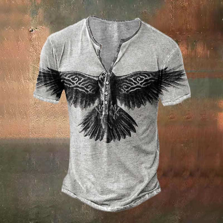 WorldNorse Vintage Raven Print T-Shirt
