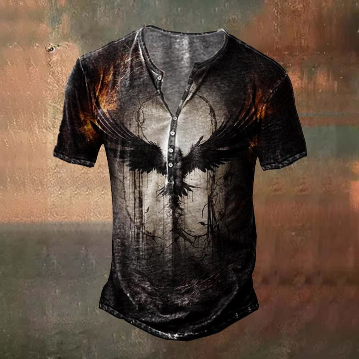 WorldNorse Vintage Raven Print T-Shirt
