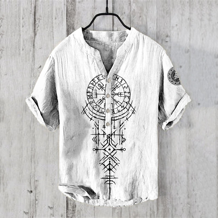 WorldNorse Viking Vegvisir Valknut Celtic Knot Casual Shirt - US/UK/AU50，EU60 (5XL) - image 1