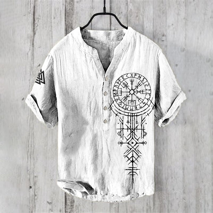 WorldNorse Viking Valknut Vegvisir Rune Casual Shirt - US/UK/AU50，EU60 (5XL) - image 0