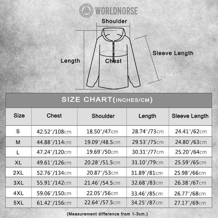 WorldNorse Valknut Raven Yggdrasil Vegvisir Hooded Shirt