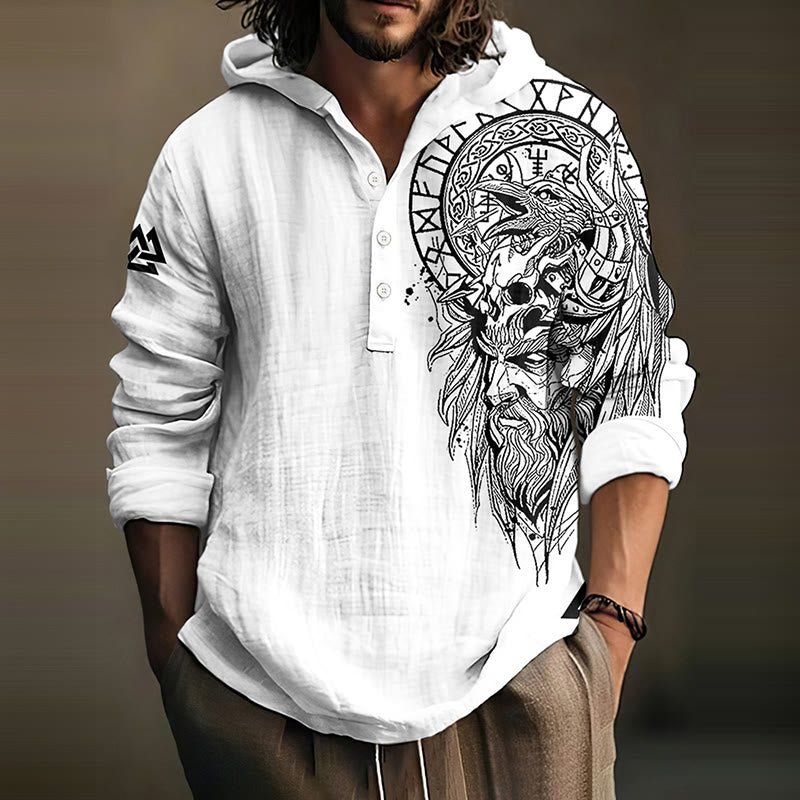 WorldNorse Viking Warrior Vegvisir Hooded Shirt - US/UK/AU50，EU60 (5XL) - image 0