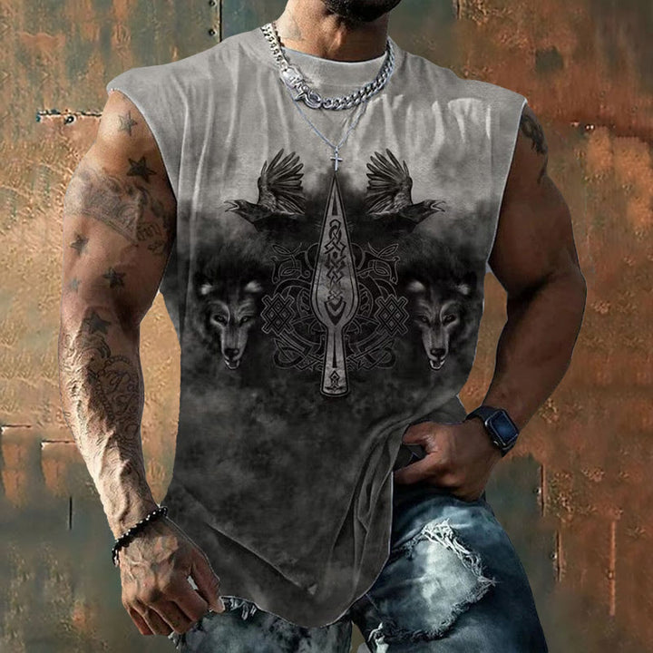WorldNorse Wolves Huginn and Muninn Vest - US/UK/AU50，EU60 (5XL) - image 0