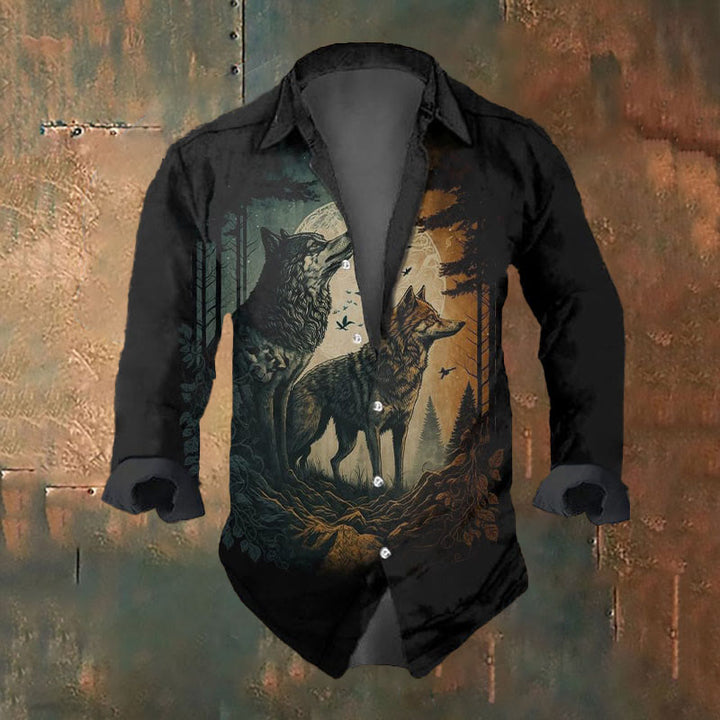 WorldNorse Viking Wolves Long Sleeve Shirt