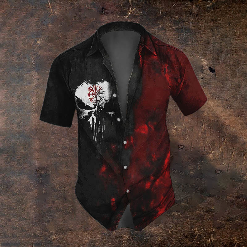 WorldNorse Vegvisir Graffiti Short Sleeve Shirt - Red - US/UK/AU50，EU60 (5XL) - image 1