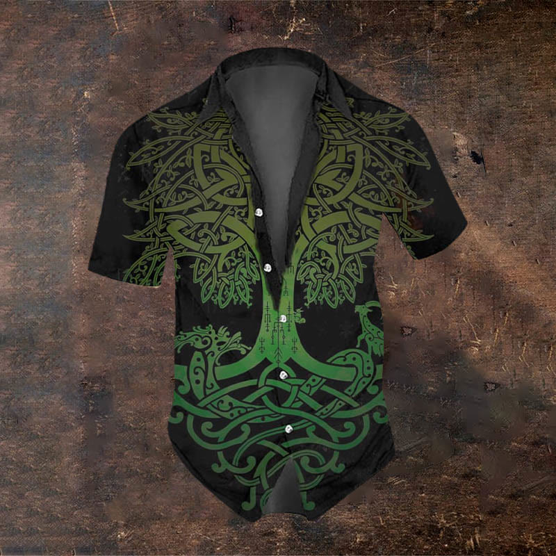 WorldNorse Yggdrasil Tree of Life Short Sleeve Shirt - US/UK/AU50，EU60 (5XL) - image 0