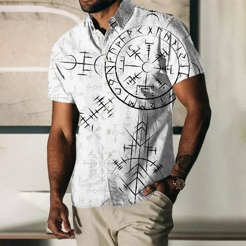 WorldNorse Compass Vegvisir Short Sleeve Shirt - White - US/UK/AU50，EU60 (5XL) - image 0