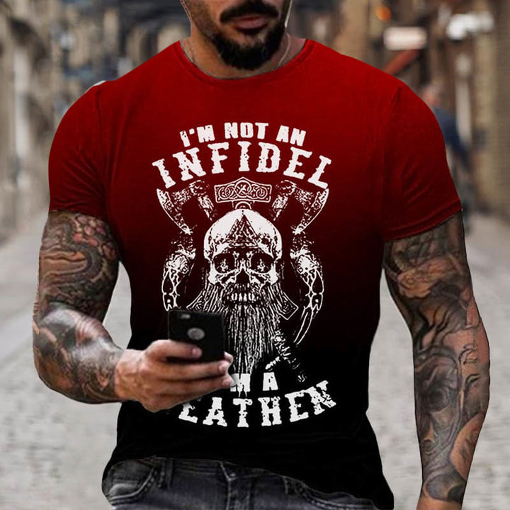 WorldNorse Valknut Viking Axe Mjolnir Skull Short T-Shirt - US/UK/AU52，EU62 (6XL) - image 0