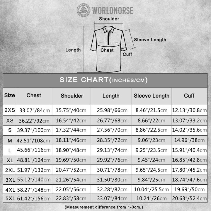 WorldNorse Vegvisir Skull Contrast Color Zipper Polo Shirt