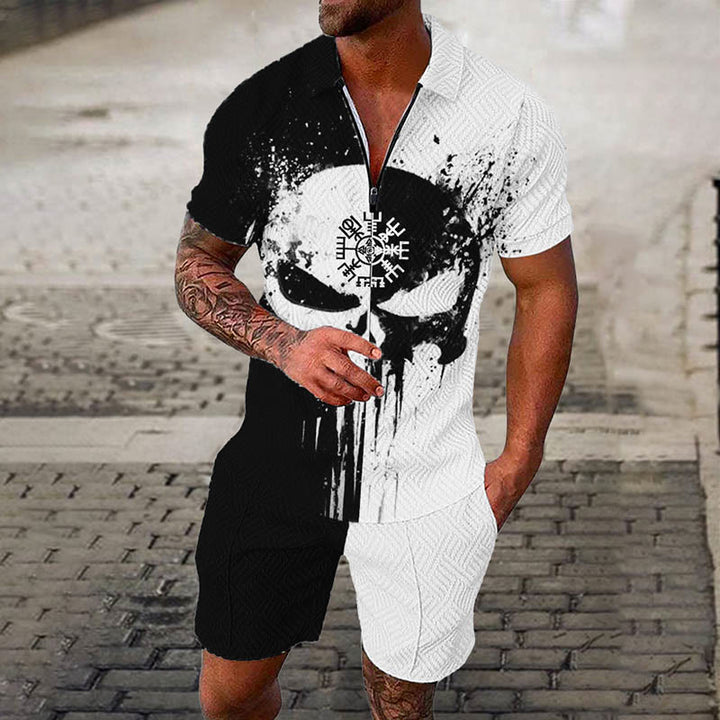 WorldNorse  Valhalla Dual Color Combat Polo Shirt & Shorts Co-Ord Set