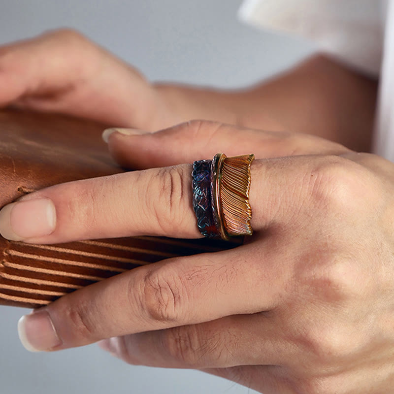 WorldNorse Handmade Feather Bounty Ring