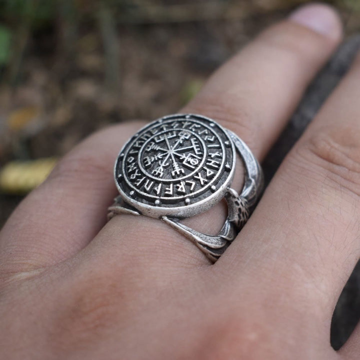 FREE Today: Vegvisir Futhark Runes Nordic Amulet Ring
