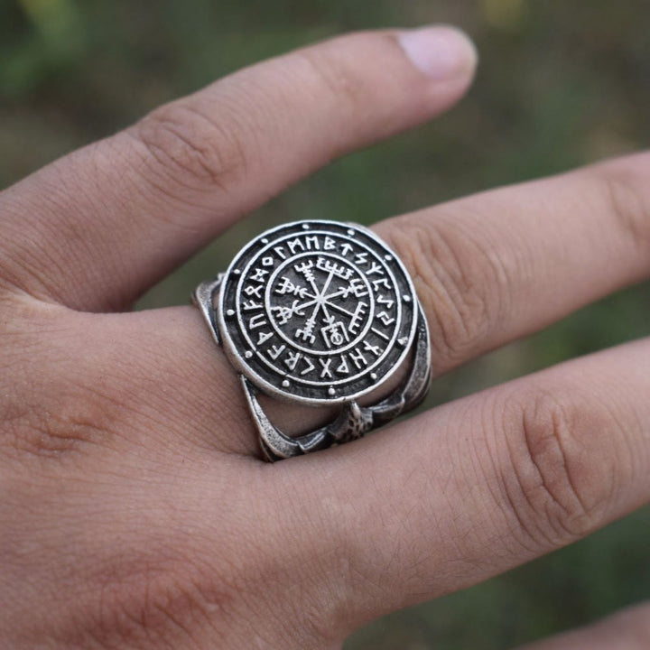 FREE Today: Vegvisir Futhark Runes Nordic Amulet Ring