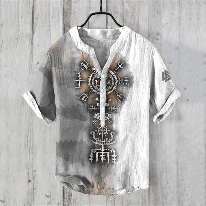 WorldNorse Ink Vegvisir Valknut Casual Shirt - US/UK/AU50，EU60 (5XL) - image 0