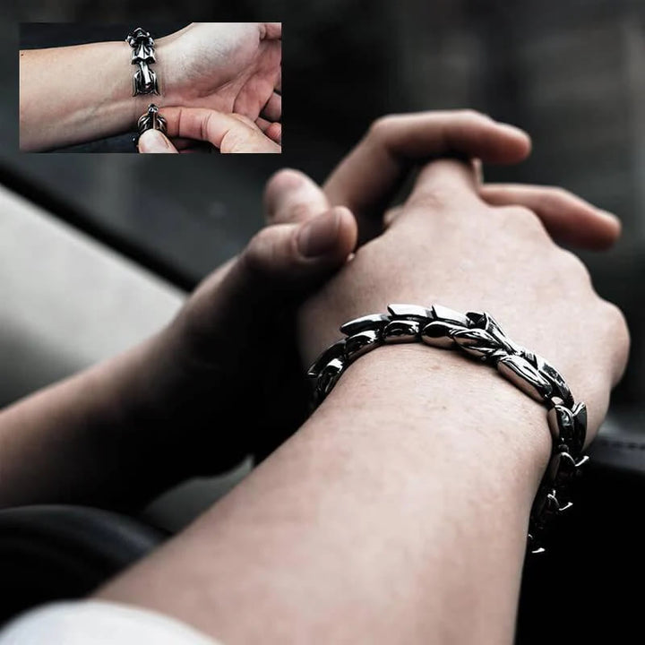 WorldNorse 925 Sterling Silver Protection Force Dragon Bracelet