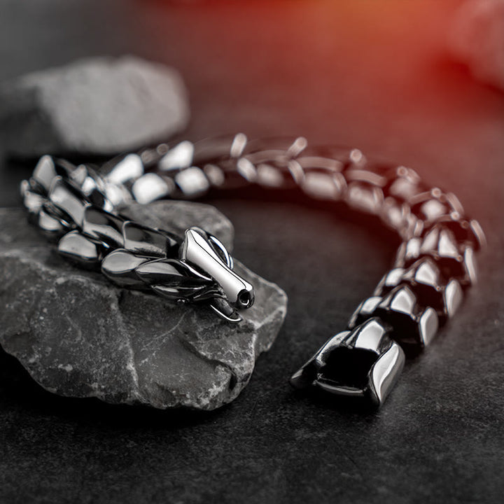 WorldNorse 925 Sterling Silver Protection Force Dragon Bracelet