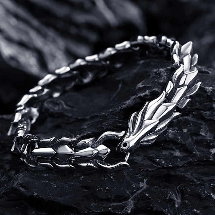 WorldNorse 925 Sterling Silver Protection Force Dragon Bracelet