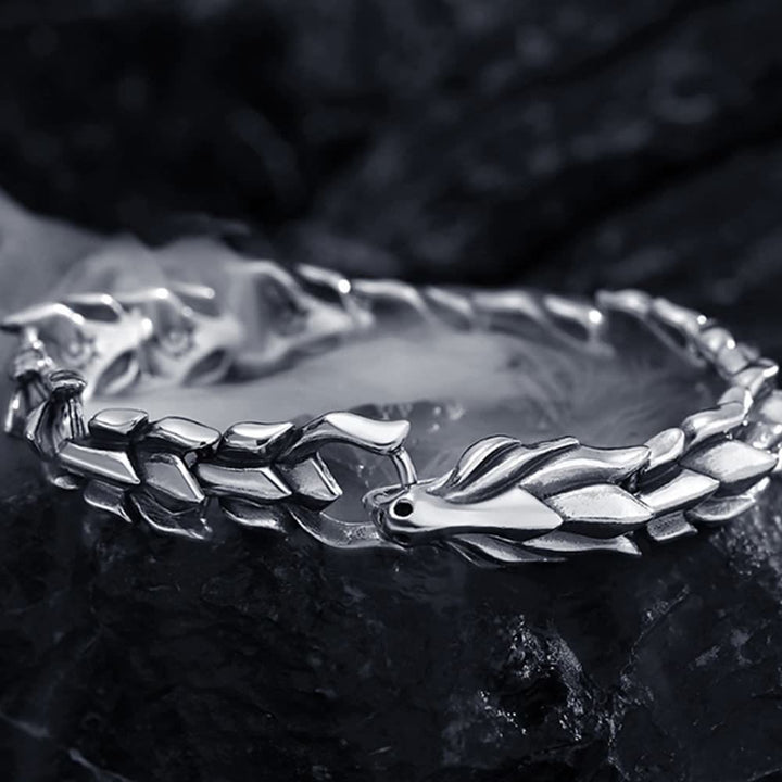 WorldNorse 925 Sterling Silver Protection Force Dragon Bracelet