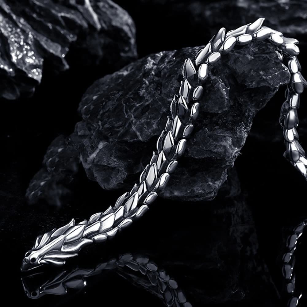 WorldNorse 925 Sterling Silver Protection Force Dragon Bracelet