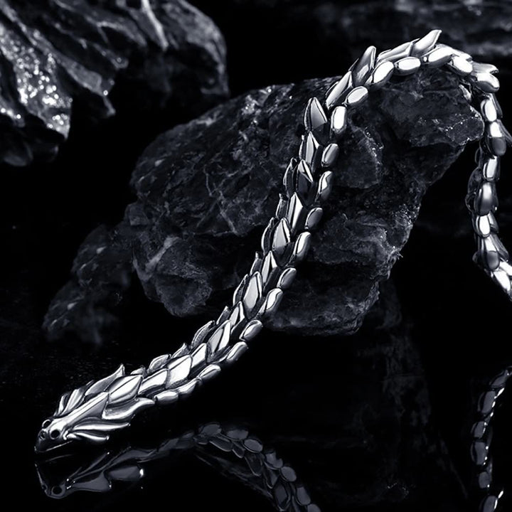 WorldNorse 925 Sterling Silver Protection Force Dragon Bracelet