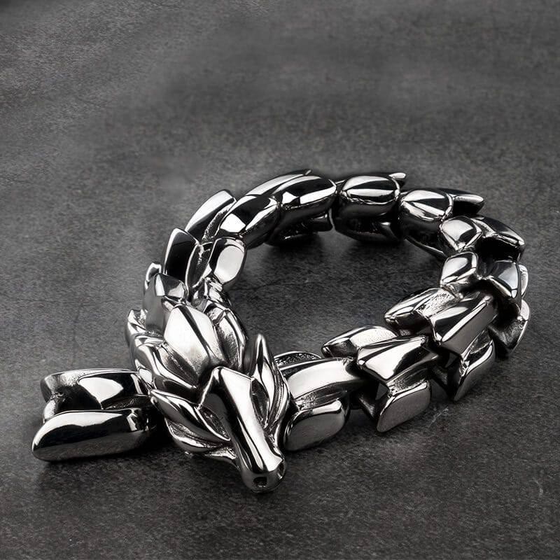 WorldNorse 925 Sterling Silver Protection Force Dragon Bracelet
