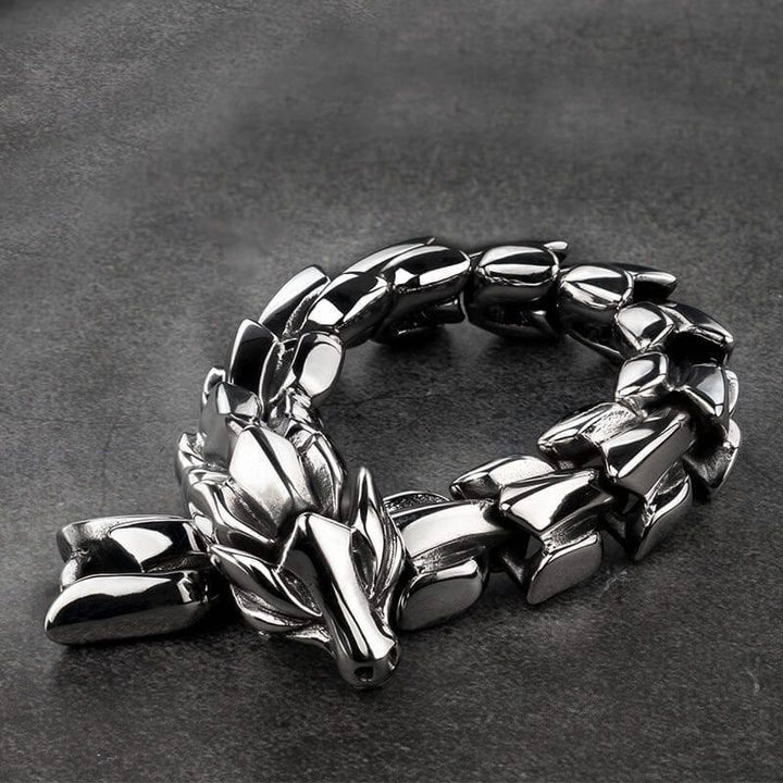 WorldNorse 925 Sterling Silver Protection Force Dragon Bracelet