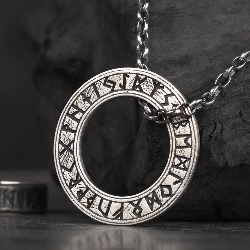 WorldNorse Handcrafted 925 Silver Runes Necklace - Chain - NO THANKS - image 0