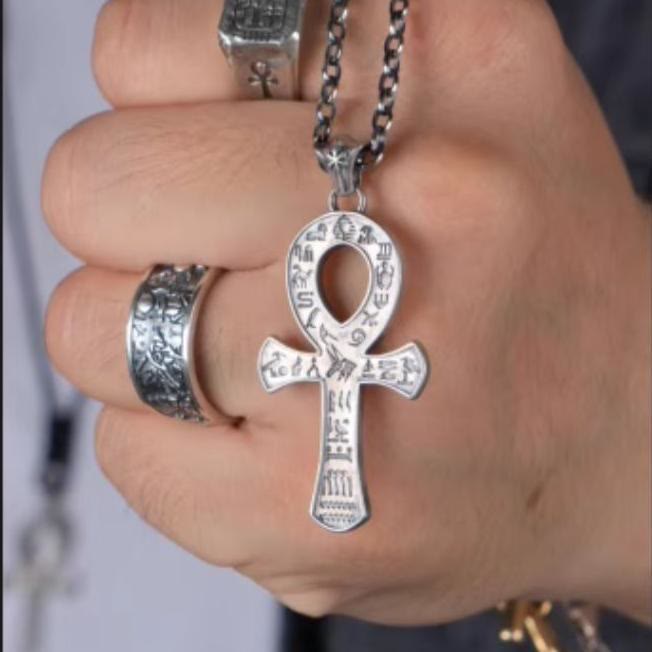 WorldNorse 925 Sterling Silver Runes Cross Necklace