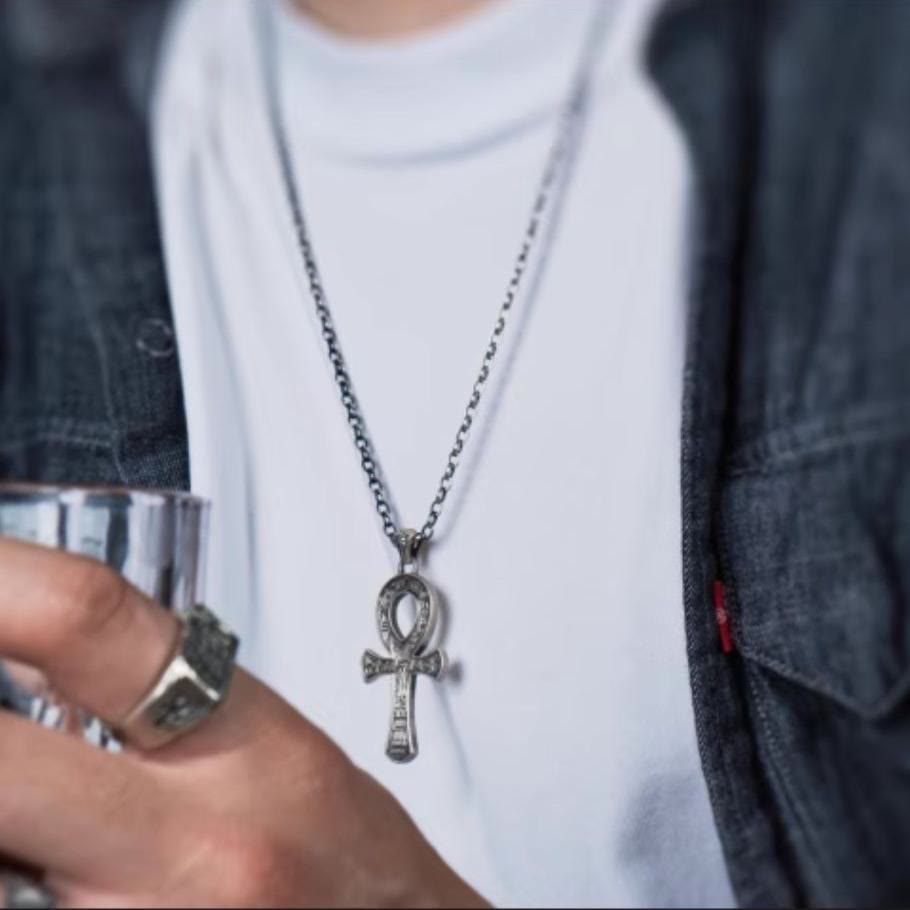 WorldNorse 925 Sterling Silver Runes Cross Necklace