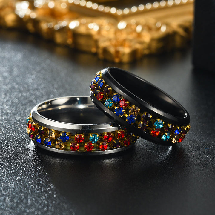 FREE Today: Colorful Diamond Spinner Ring